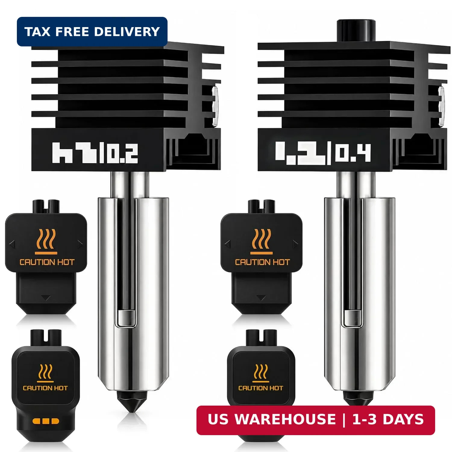 2Pcs P2S Hotend with 0.2/0.4mm Bambu Lab P2S/H2D/H2S/H2C Hardened Steel Nozzle,