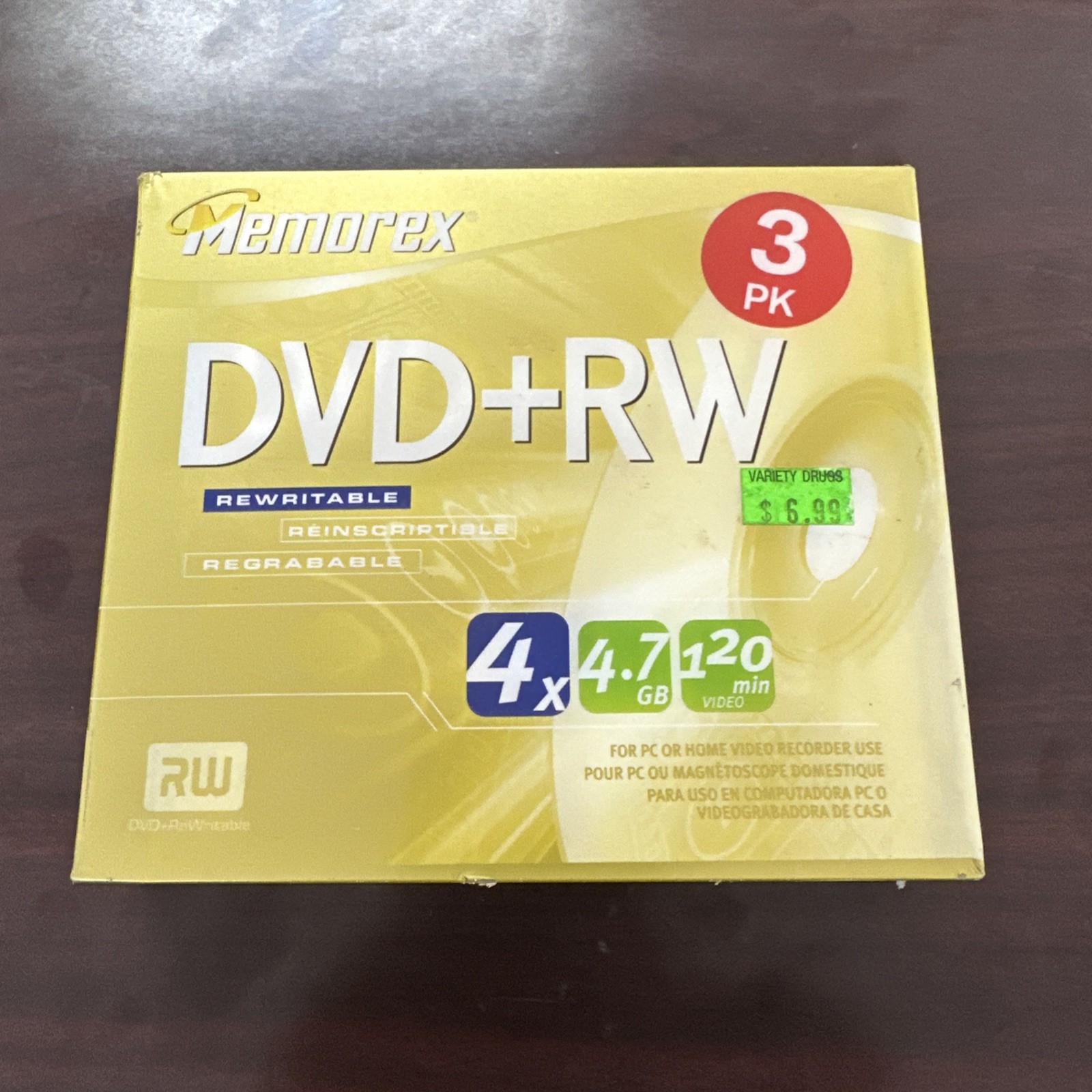 Memorex DVD + RW 10 Pack 4X 4.7 GB 120 Min Rewritable Discs New Factory Sealed