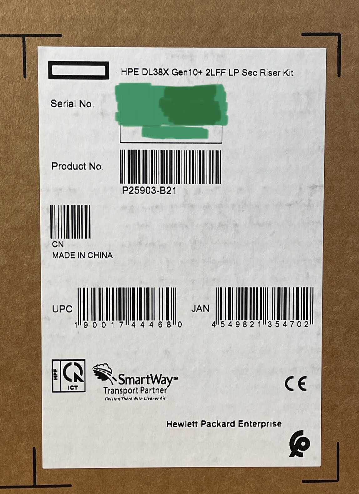 HPE DL38x DL380 DL385 Gen10 Plus 2LFF HDD/SSD LP Secondary Riser Kit SATA SAS