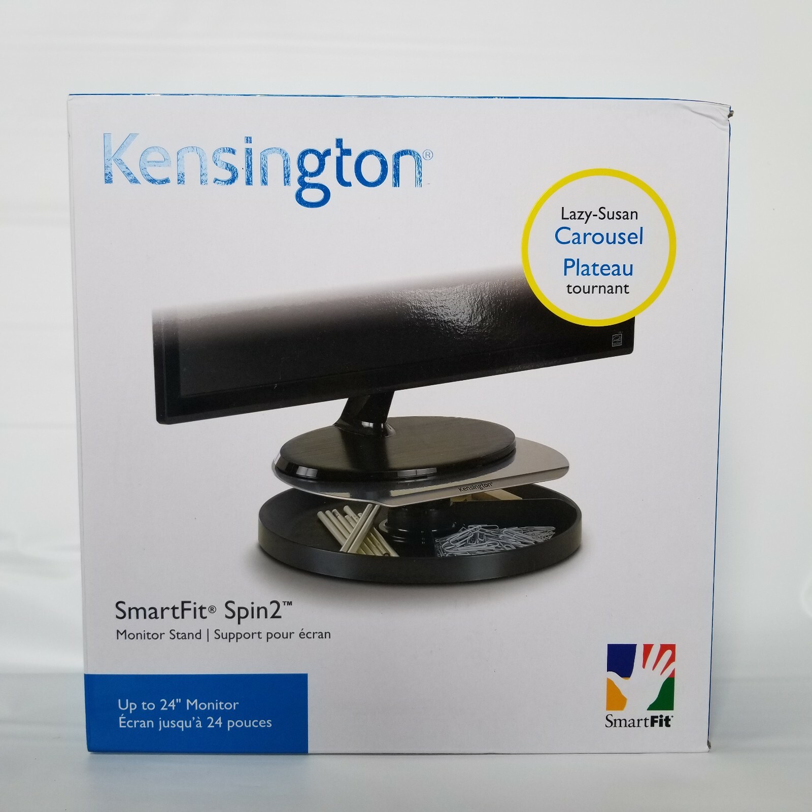 Kensington 60049 Spin2 Monitor Stand, 14 x 14 x 3 1/4, Black 