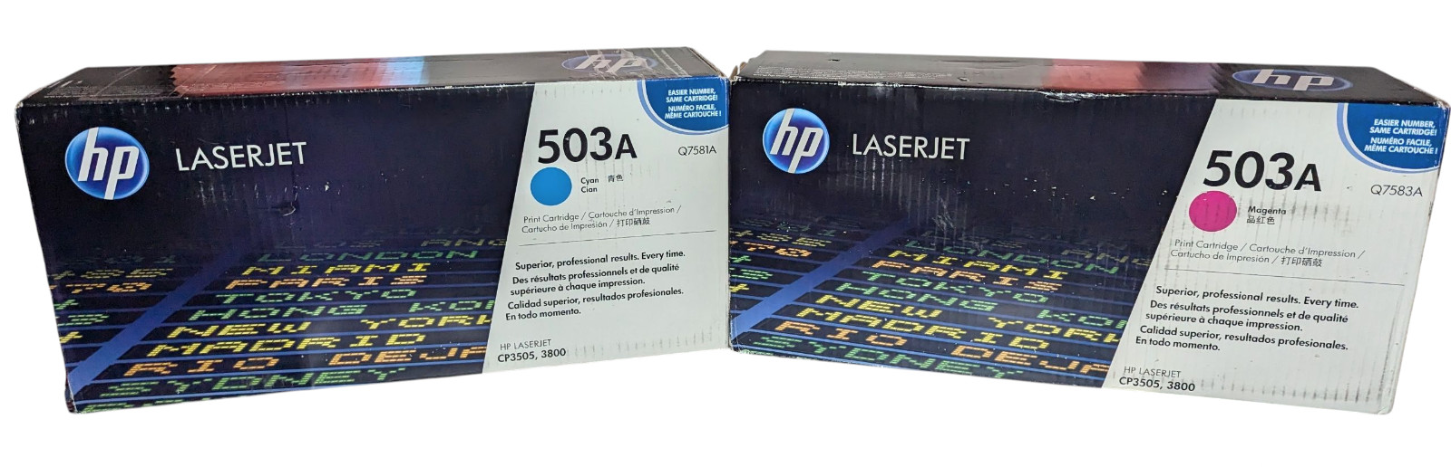 Genuine HP 503A Magenta & Cyan Toner Cartridge Factory Sealed Q7583A, Q7581A
