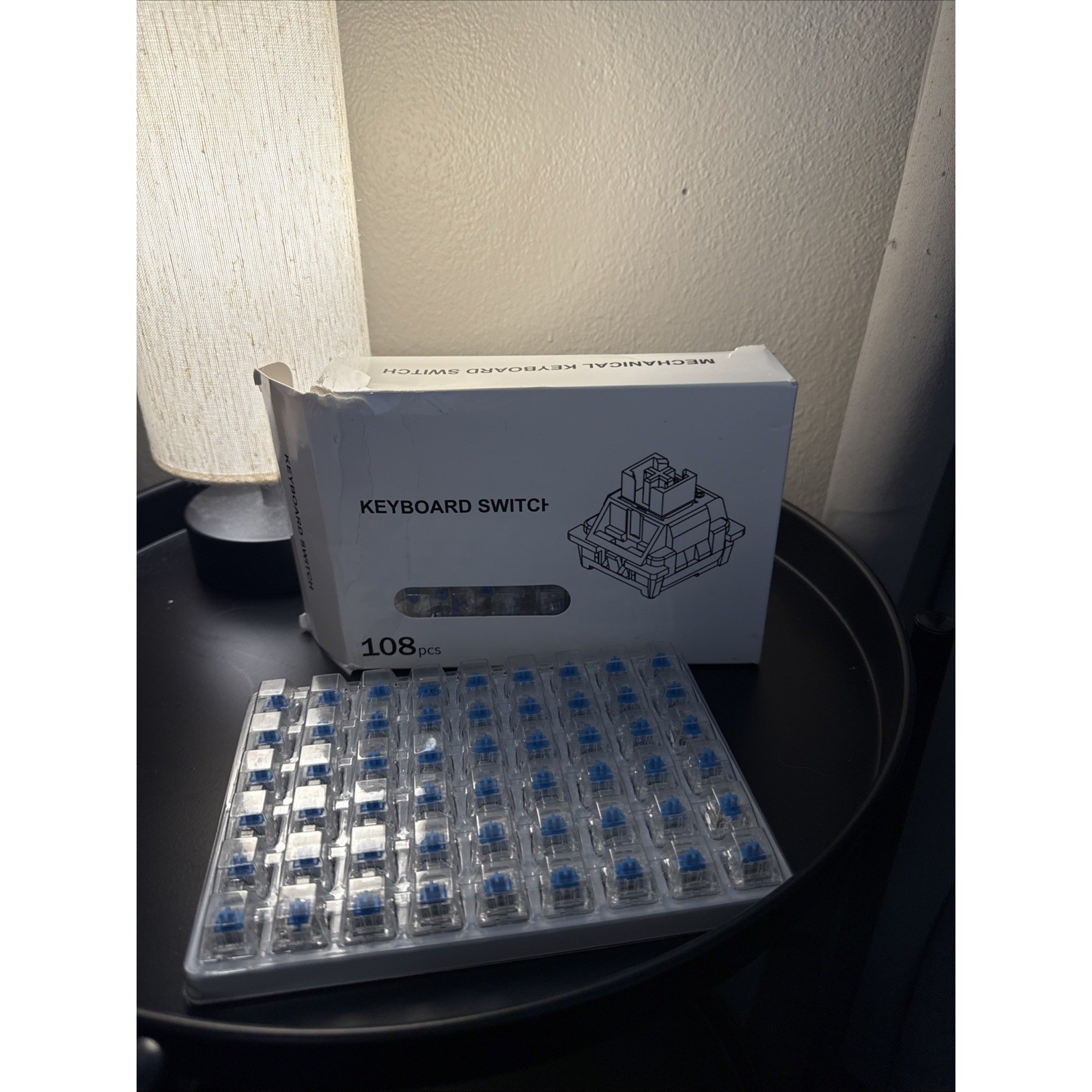 New Outemu Keyboard Switches 108 pcs Blue 3 Pin Dustproof 50 GF Rating Quiet