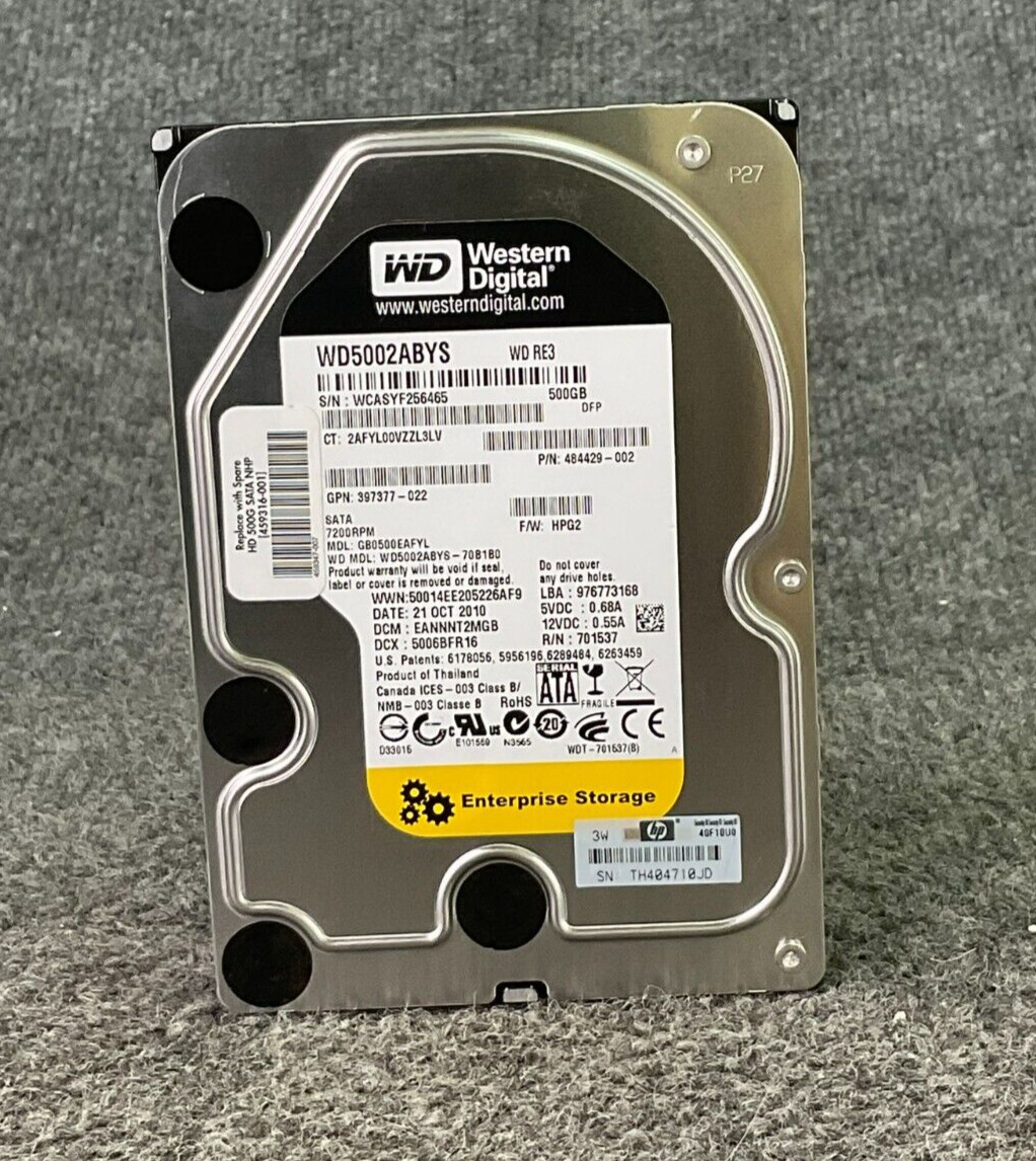 Western Digital WD5002ABYS RE3 500GB 3.5&amp;quot; SATA 7200RPM Enterprise HDD U