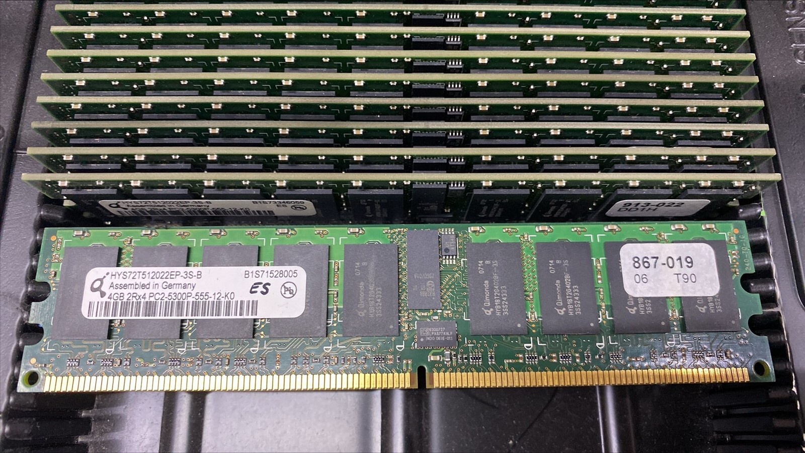 Lot of 10 HYS72T512022EP-3S Qimonda 4GB DDR2 667MHz PC2-5300 ECC Reg RDIMM RAM