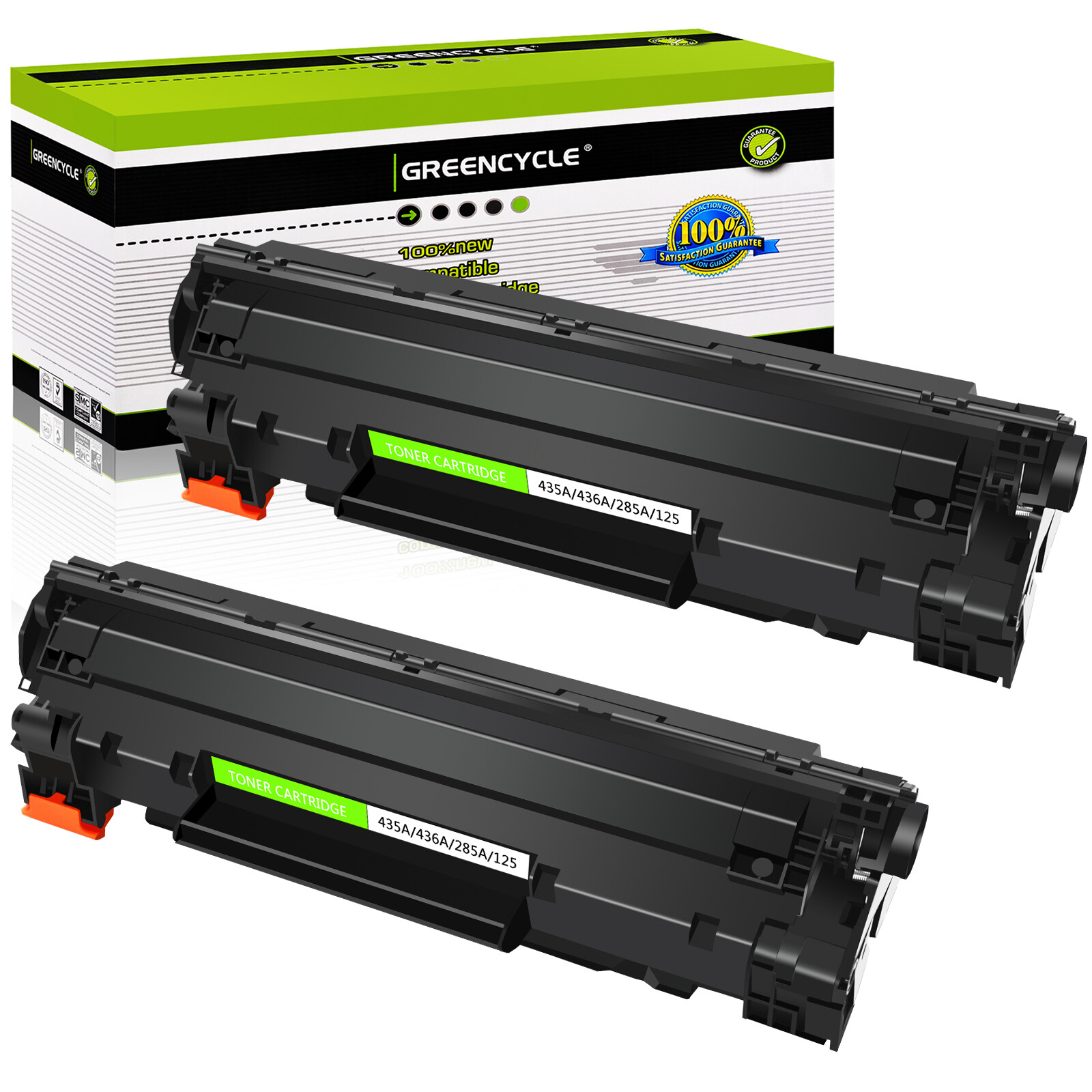 2PK CB436A Toner Cartridge Fits For HP 36A LaserJet P1505N P1505 M1522N M1522NF