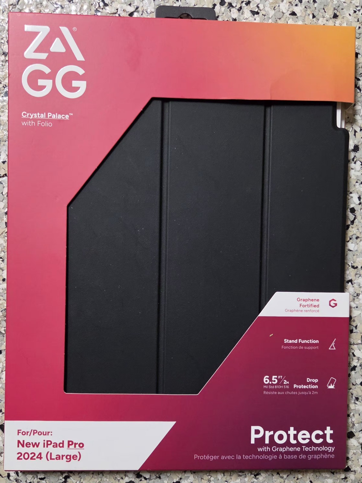 ZAGG Crystal Palace Folio New iPad Pro 2024 with Integrated Stand. Black. New. 