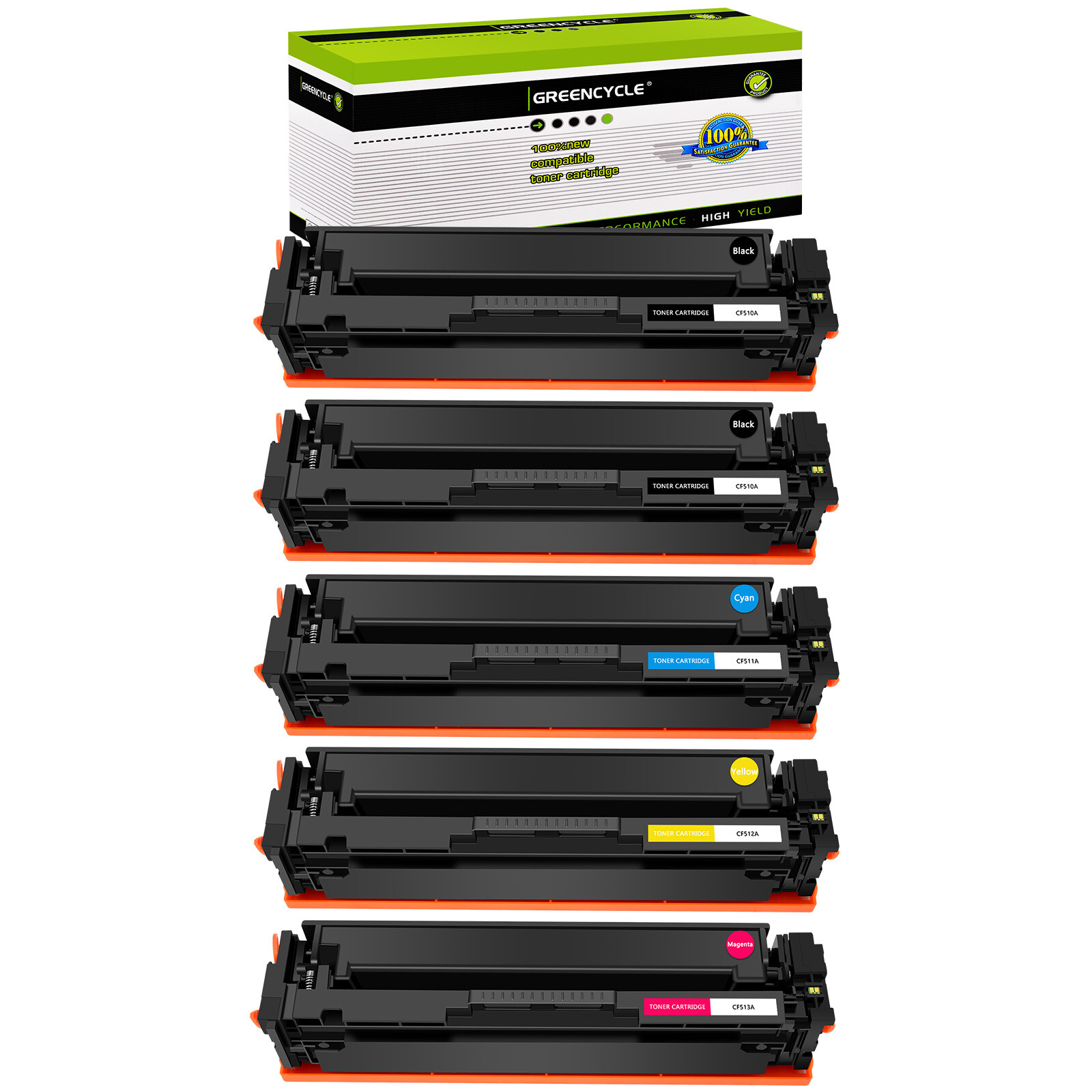 5PK Toner Set fit for HP 204A Color LaserJet Pro MFP M180nw M181fw M154nw CF510A
