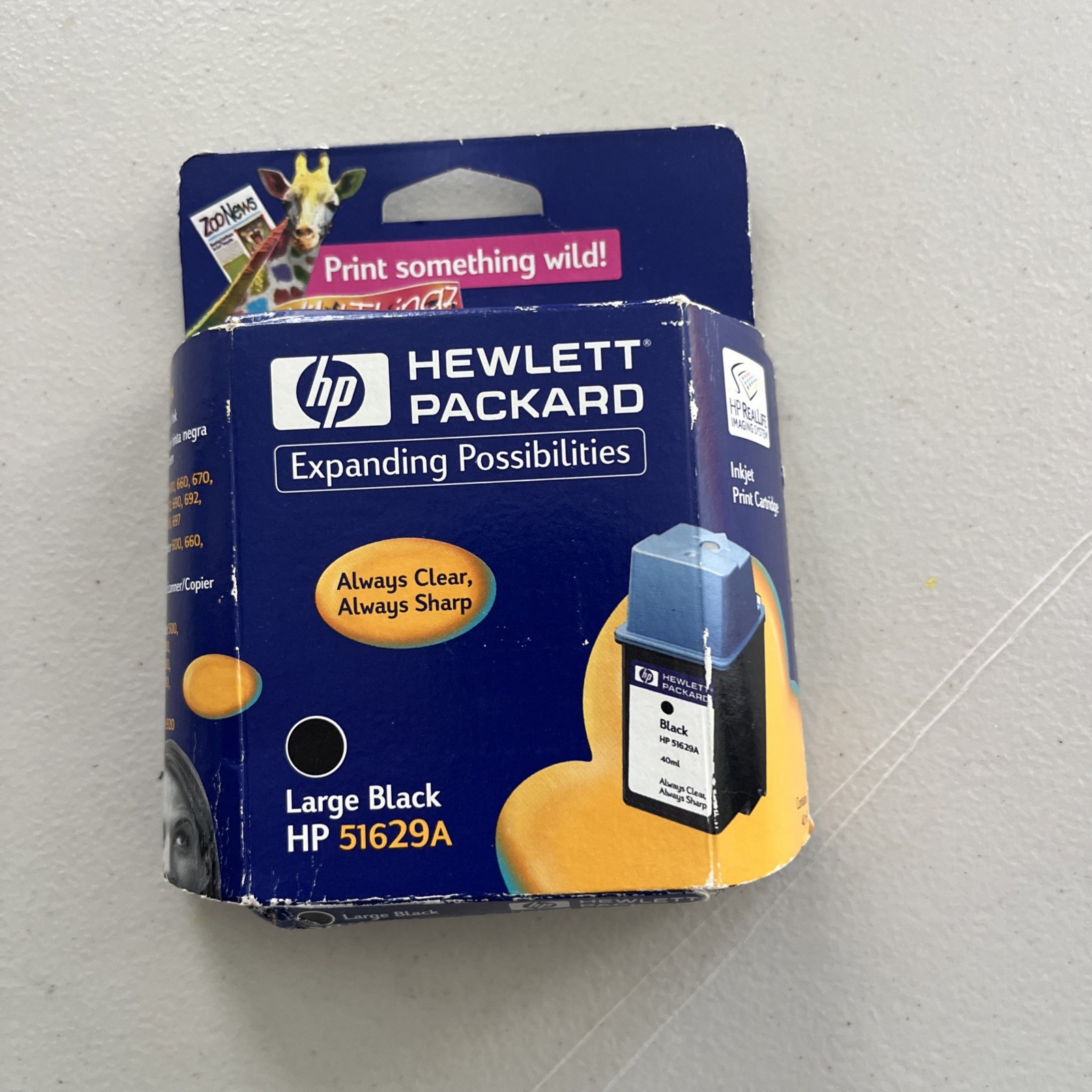HP 45 Large Black Ink Cartridge 51645A Genuine Sealed One Cartridge EXP. 05/2001