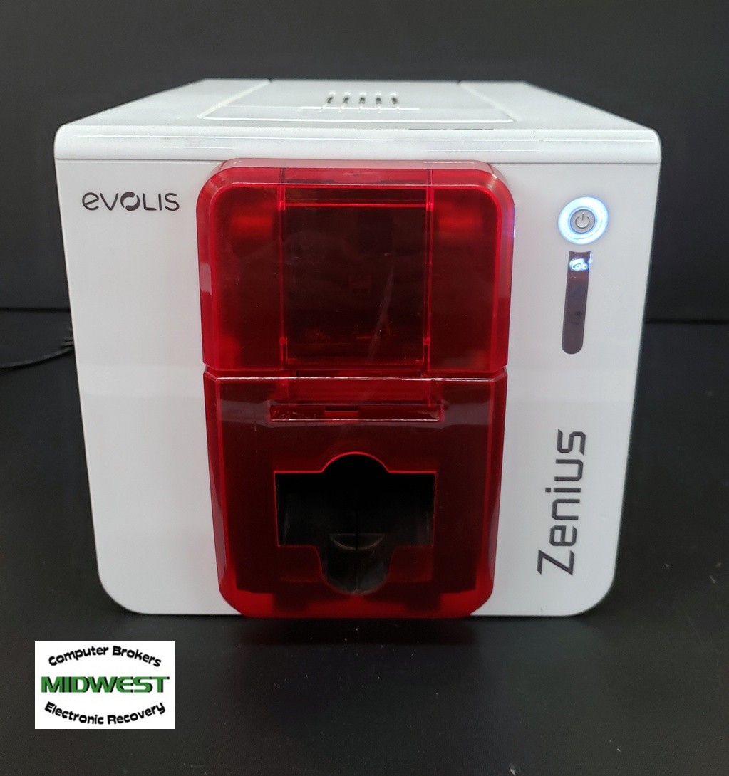 Evolis Zenius Classic ZN1U0000RS USB ID Card Badge Printer - Power Tested Only