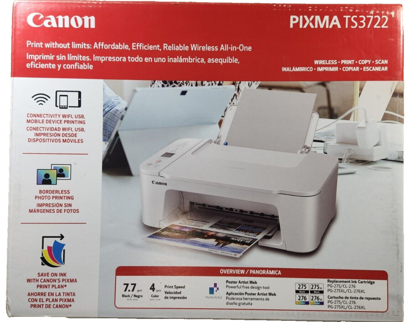 New Canon Wireless All In One Printer-Photo Printing-School-Red BOX