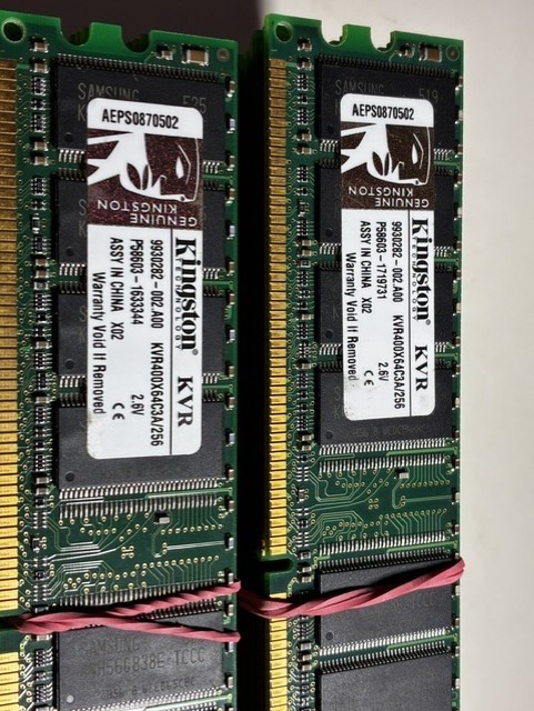 Lot of 40 Kingston ValueRAM 256 MB DIMM 266 MHz DDR Memory (KVR266X64C25/256)