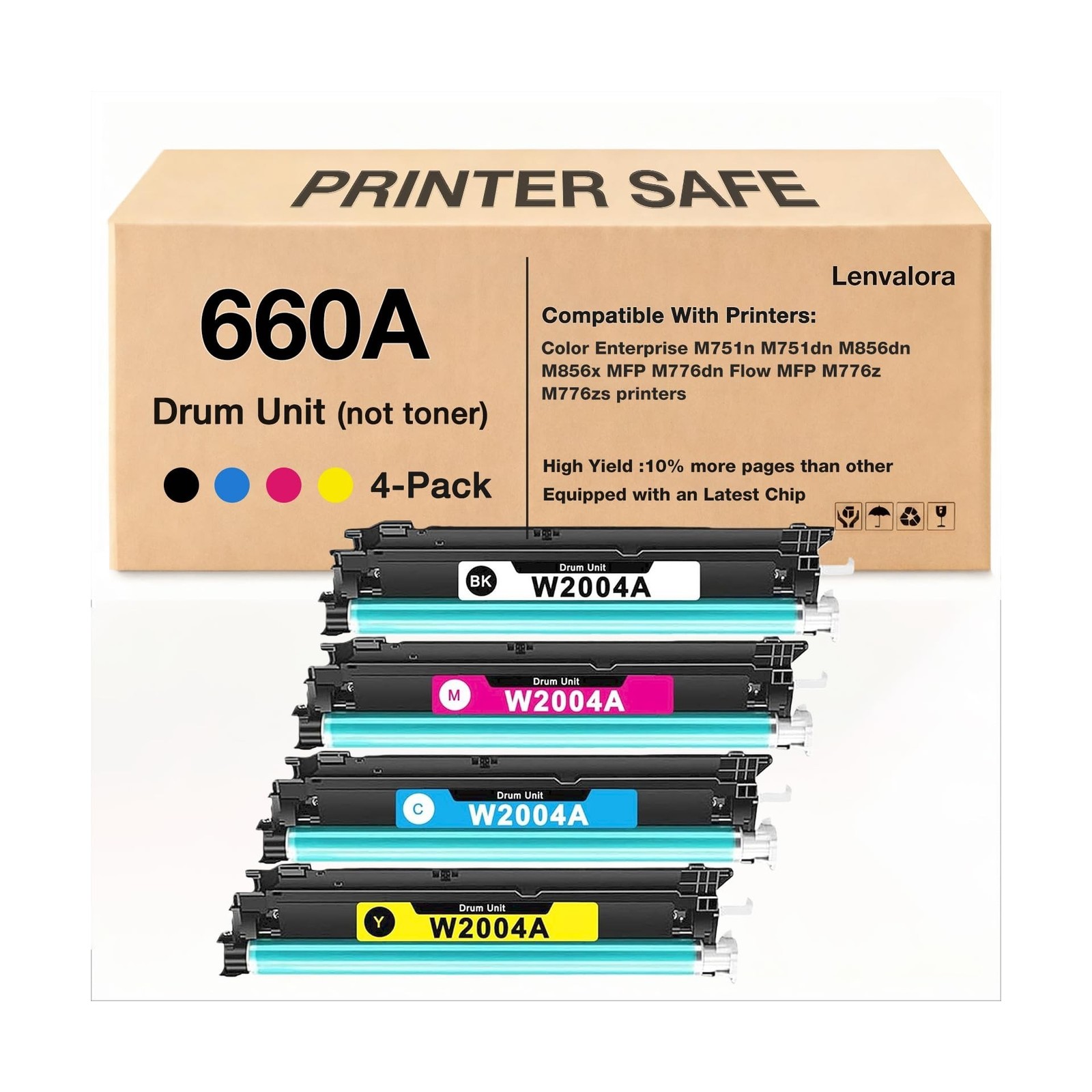 660A Drum Unit W2004A Replacement for HP 660A Drum Unit Works with Color Ente...