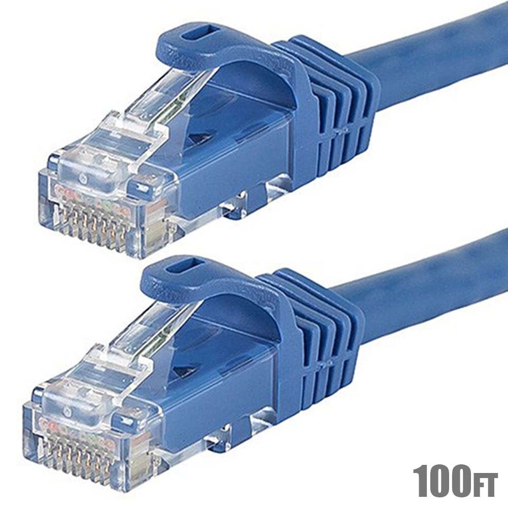 100FT Cat6 RJ45 UTP LAN Network Ethernet Internet Router Booted Cable Wire Blue
