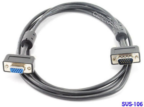 6 feet Ultra-Slim SVGA HD15 M/F Monitor Extension Cable