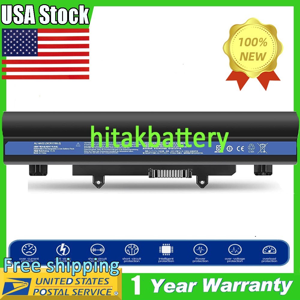 NEW battery AL14A32 for Acer Aspire E5-511 E5-521 V3-472 11.1V V5-572 5000mAh US