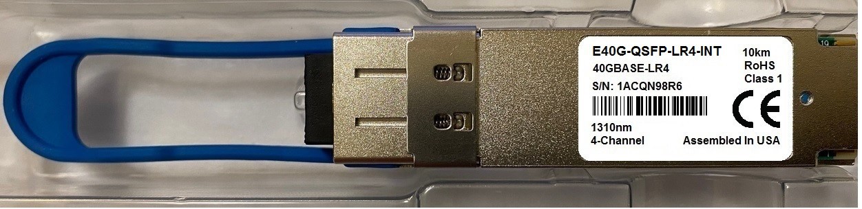 Ruckus E40G-QSFP-LR4-INT compatible 40GBASE-LR4 QSFP+ 4x10G 10km MTP SMF