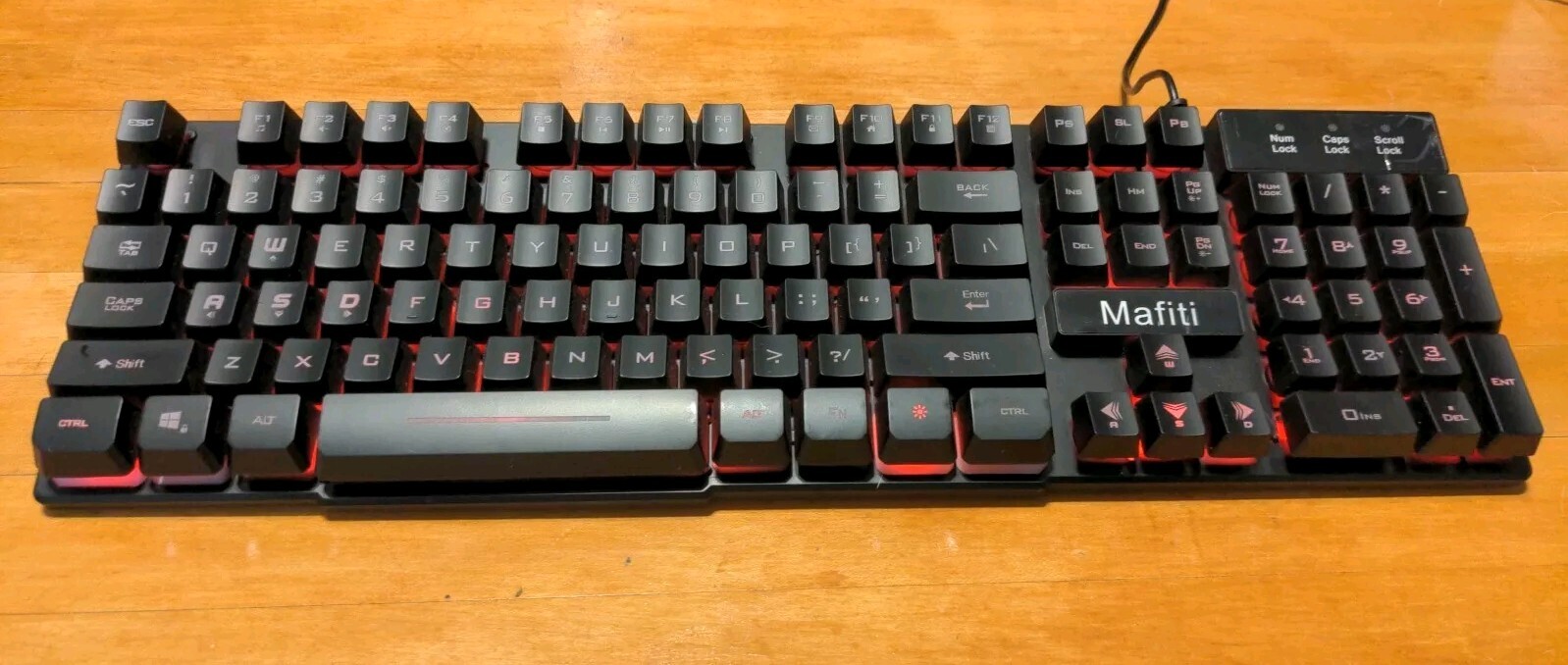 mafiti RK100 3 Color LED Backlit Gaming Keyboard USB Wired Mechanical Switches