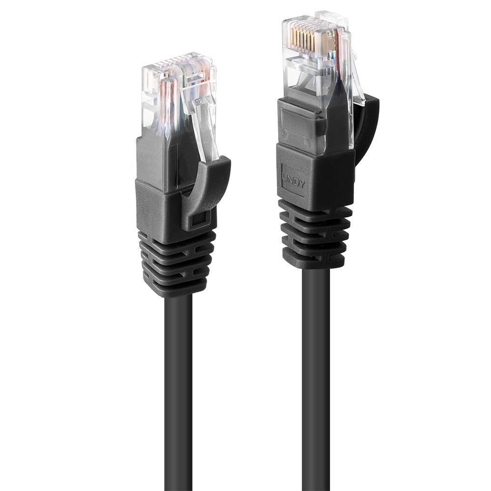 LINDY 3m Cat.6 U/UTP Network Cable, Black 3m Black