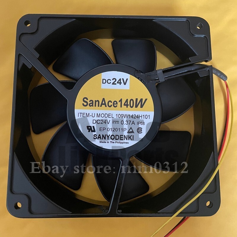 Sanyo 109W1424H101 140 mm x 140 mm x 38 mm 24V 0.37A IP68 waterproof fan