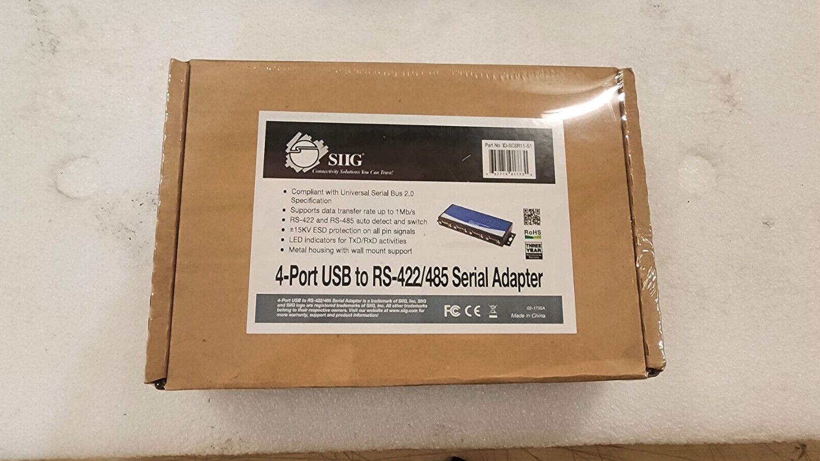 SIIG 4-Port USB to RS-422/485 Serial Adapter NEW