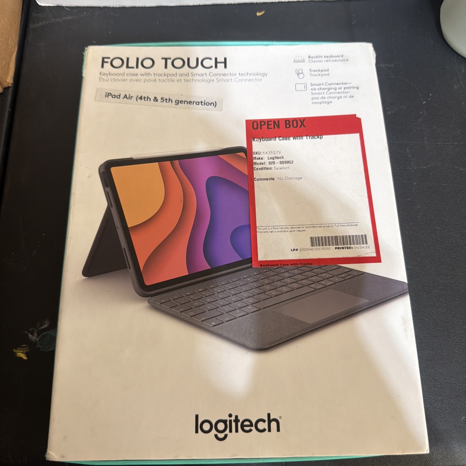 Logitech Folio Touch for iPad Air (4th generation) - Oxford Gray