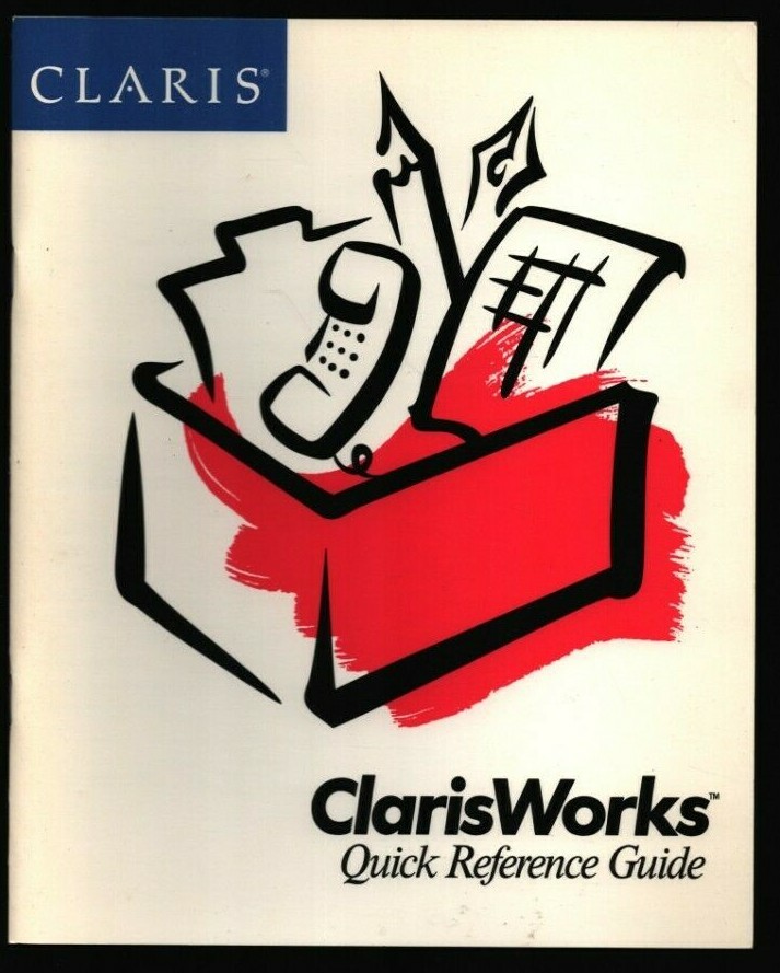 Claris 1991 ClarisWorks Quick Reference Guide Shortcut Features Menus 102021WEEB