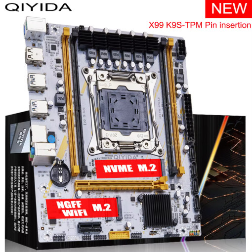 QIYIDA X99 C612 LGA2011-3 Motherboard DDR4 128GB 2xM.2 NVMe SATA3 USB3 PCIe 3
