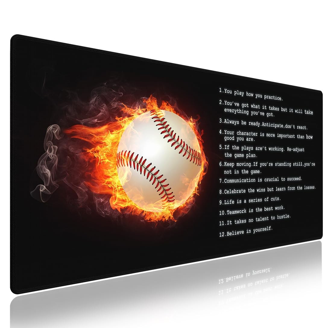 knseva Large Gaming Mouse Pad 31.5L x 15.8W inches, Motivational Quote Design 