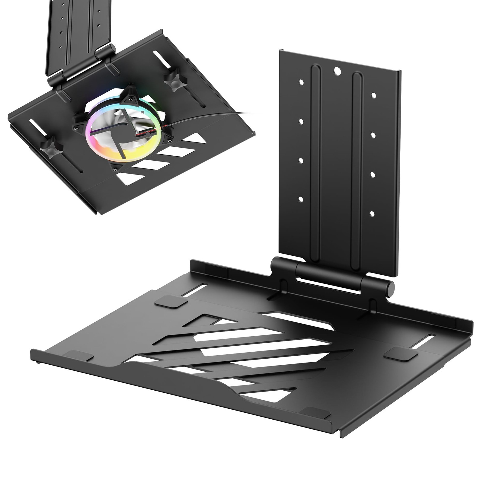 AVLT Adjustable Laptop Tray with Support for 120mm Fans Compatible Black