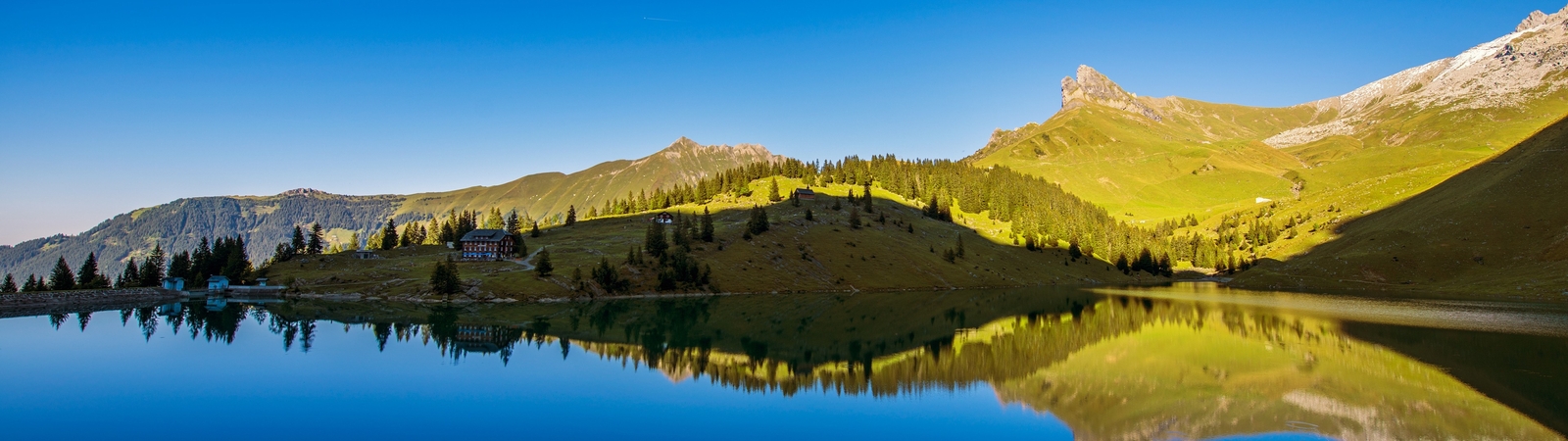 Landscape lake reflection nature mountains Custom Gaming Mat Desk