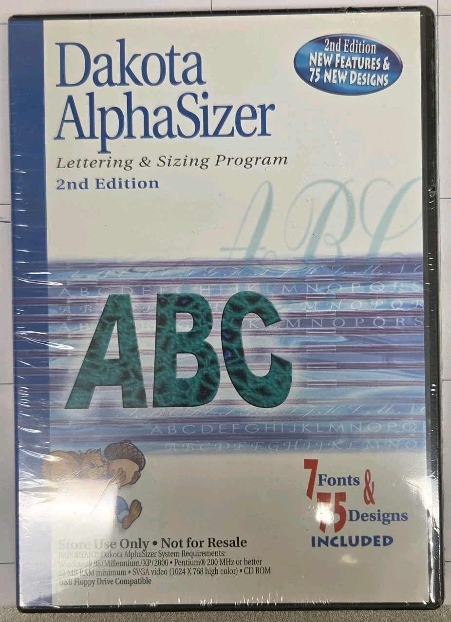 Dakota AlphaSizer 2nd Edition  Embroidery Lettering Sizing Software CD Full