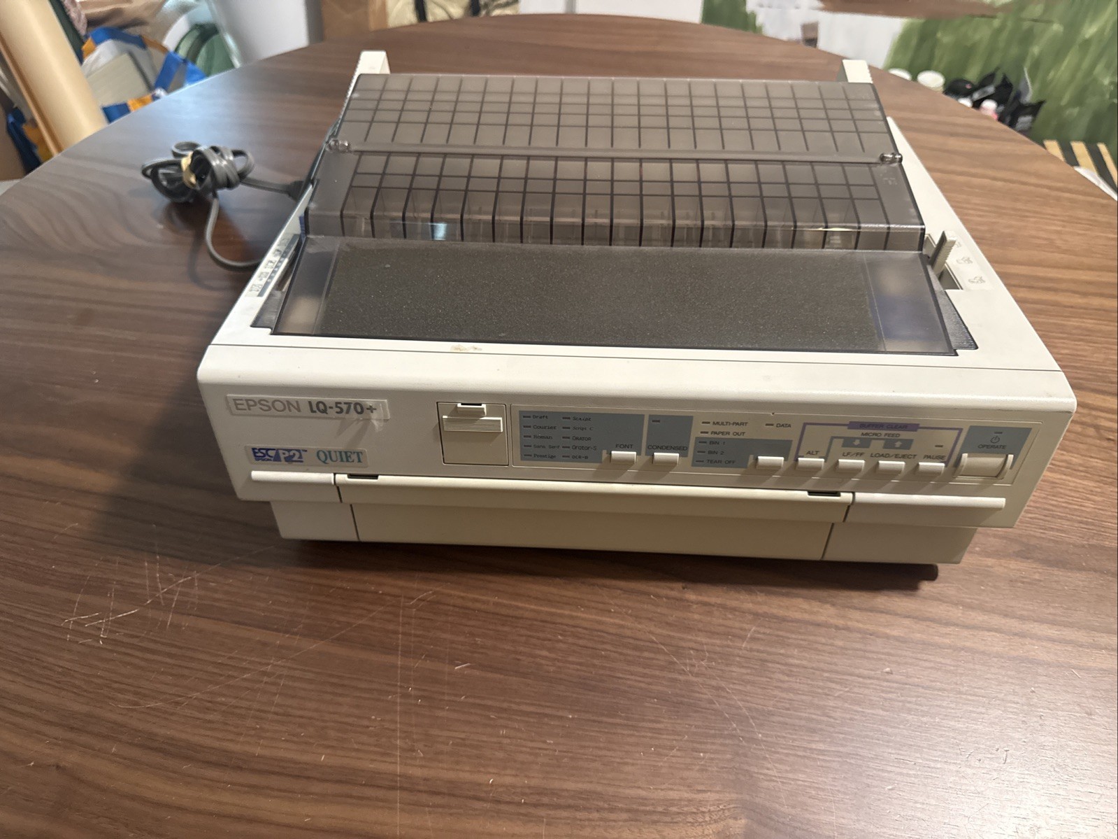 Epson LQ-570+ Vintage Dot Matrix Printer Tested w/Cable - READ