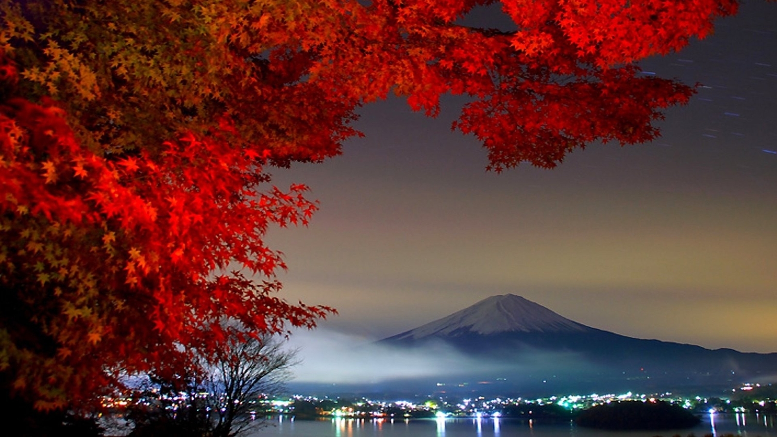 Landscape nature red leaves mountains mount fuji Custom Gaming Mat Desk