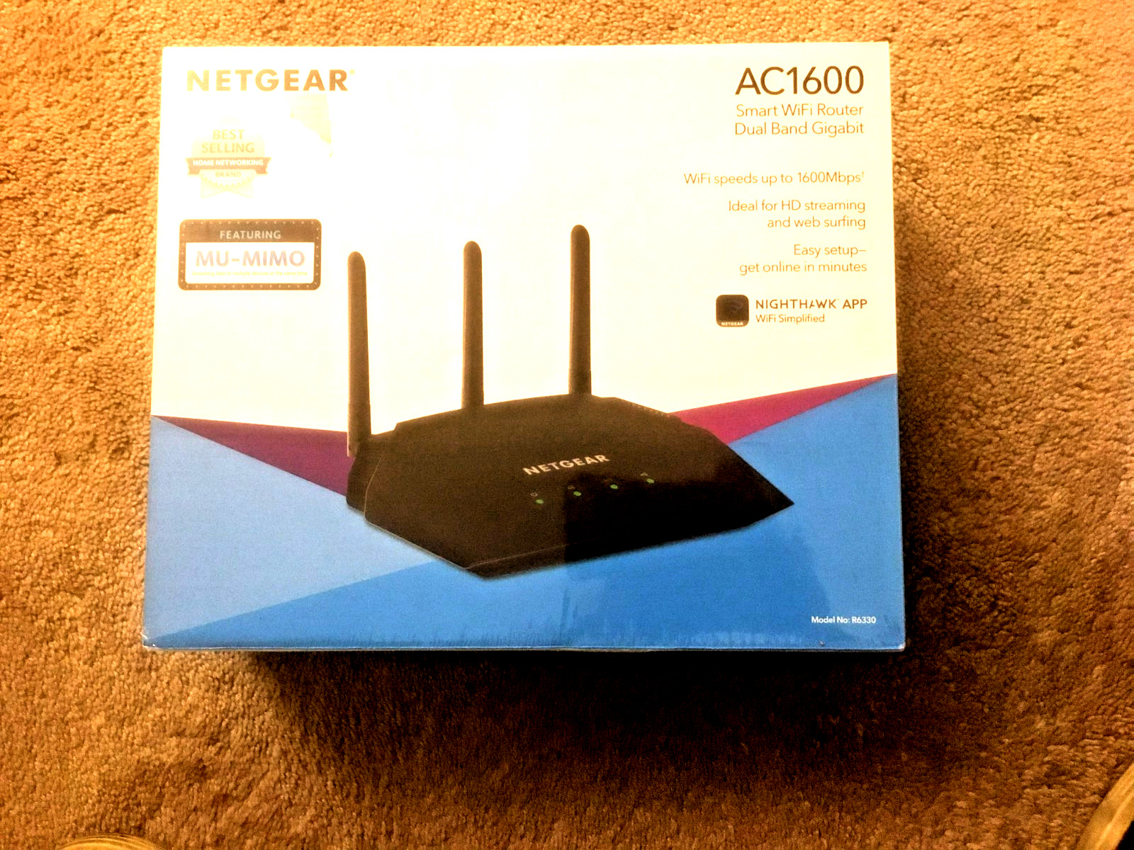 Netgear AC1600 - R6330 Smart WiFi Router Dual Band Gigabit - New in Unopened Box