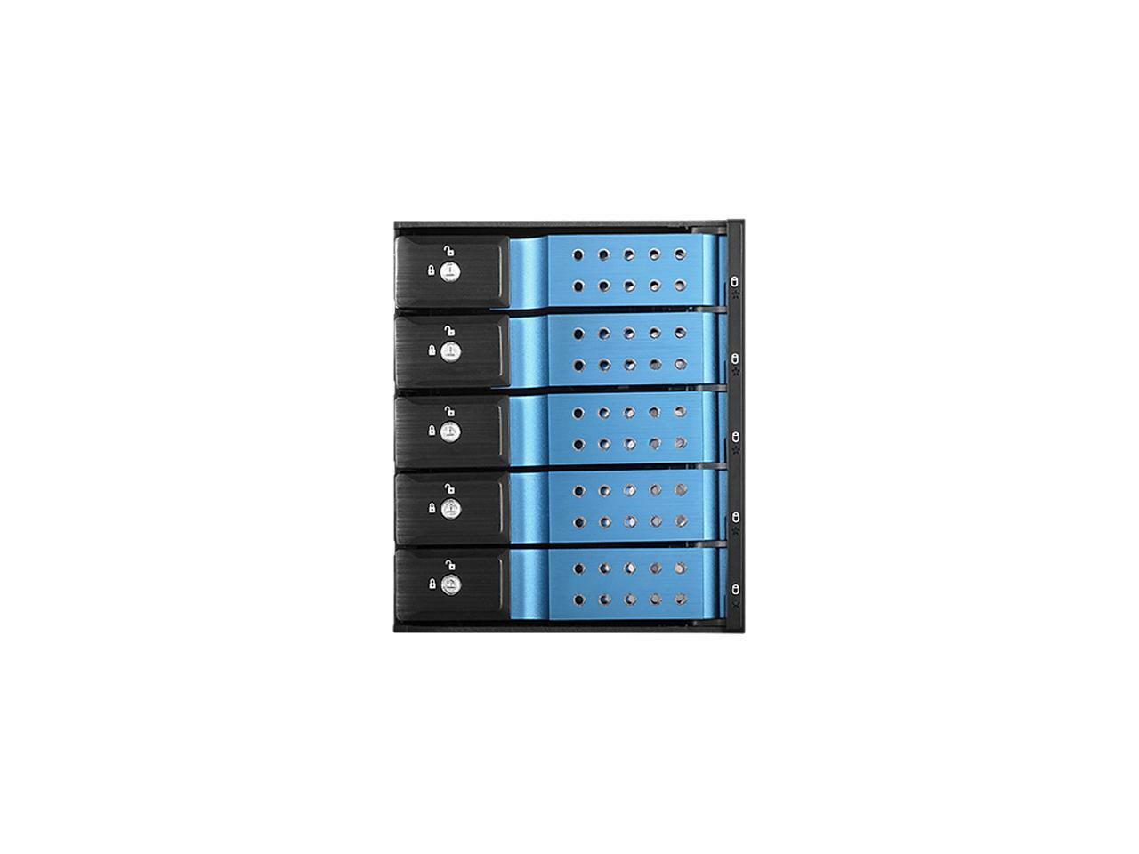 iStarUSA BPN-DE350HD-BLUE Trayless 3 x 5.25" to 5 x 3.5" 12Gb/s HDD Hot-swap Rac