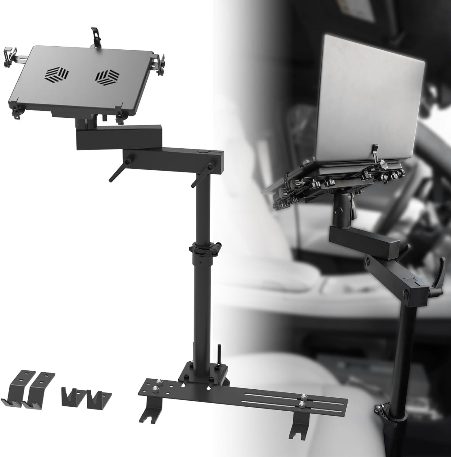 MELIPRON Truck Laptop Mount No-Drill Adjustable Full Motion