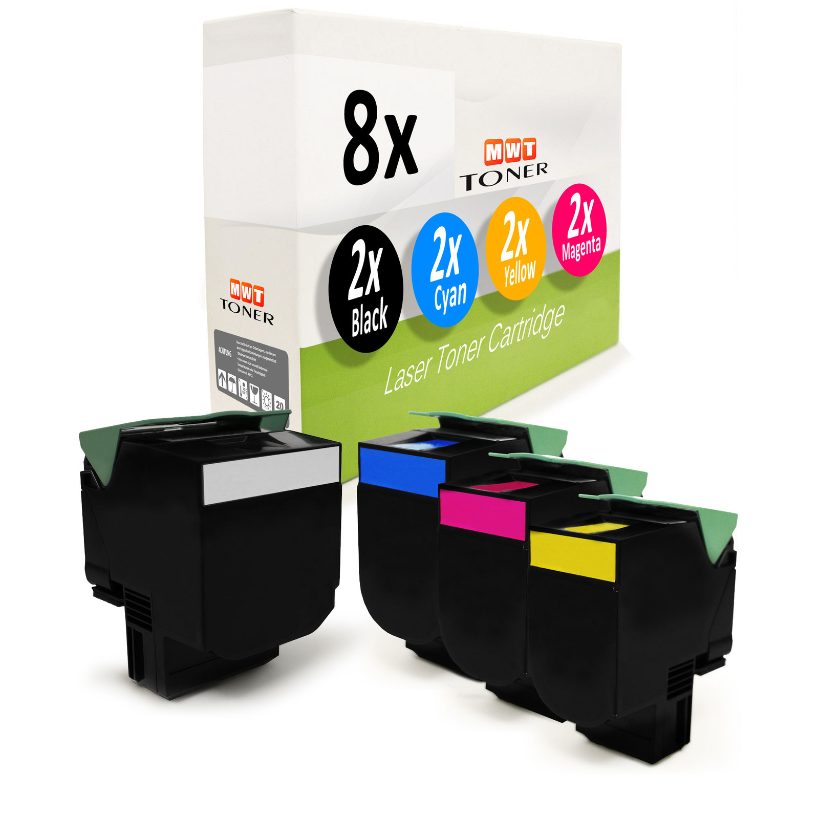 8x Cartridge for Lexmark C-544-DW X-546-DTN X-544-DN X-548-DTE C-543-DN