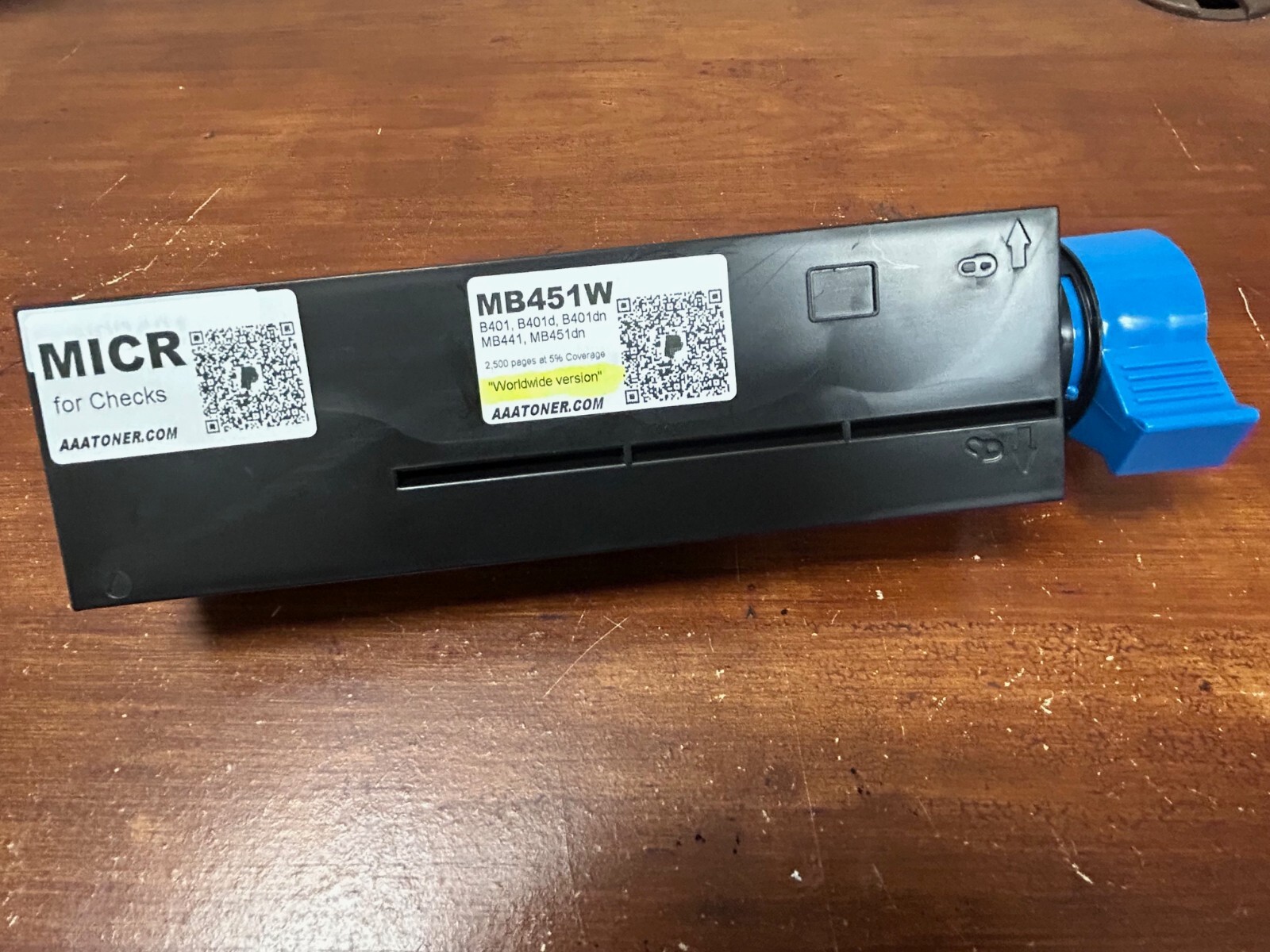 MICR Check Toner Cartridge for OKI MB451W, B401, B401d, MB441, MB451dn (2.5k)