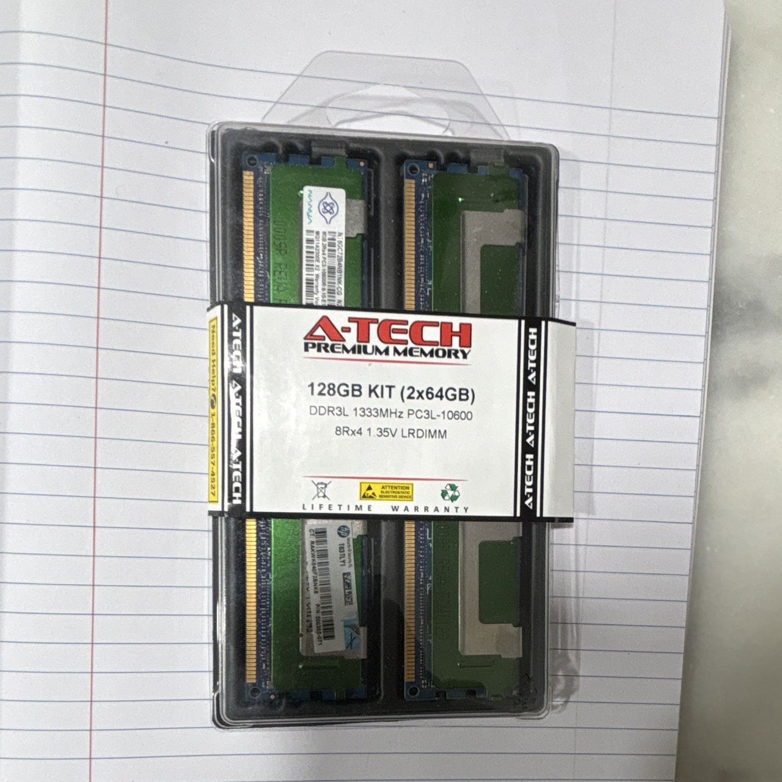 A-Tech Premium Memory 128GB (2x64GB) DDR3L 1333 PC3L-10600 Reg DIMM