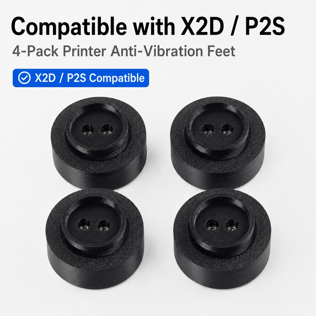 4Pack Anti-Vibration Feet For Bambu X2D/P2S 3D Printer Shock-Absorbing Anti-Slip