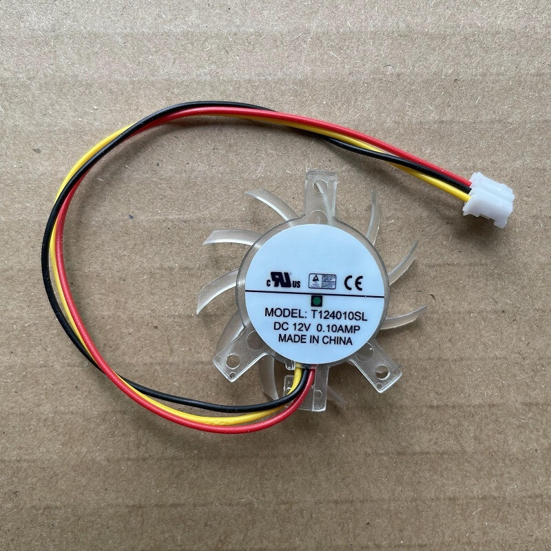 T124010SL DC12V 0.10A 3-wire Graphics Card Cooling Fan 30x30x23mm