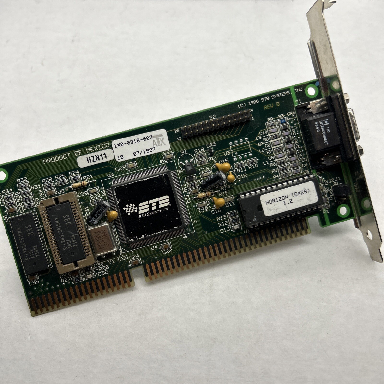 Vintage STB 16-Bit ISA 1MB SVGA VGA Video Card # 1X0-0318-007 Horizon 1996