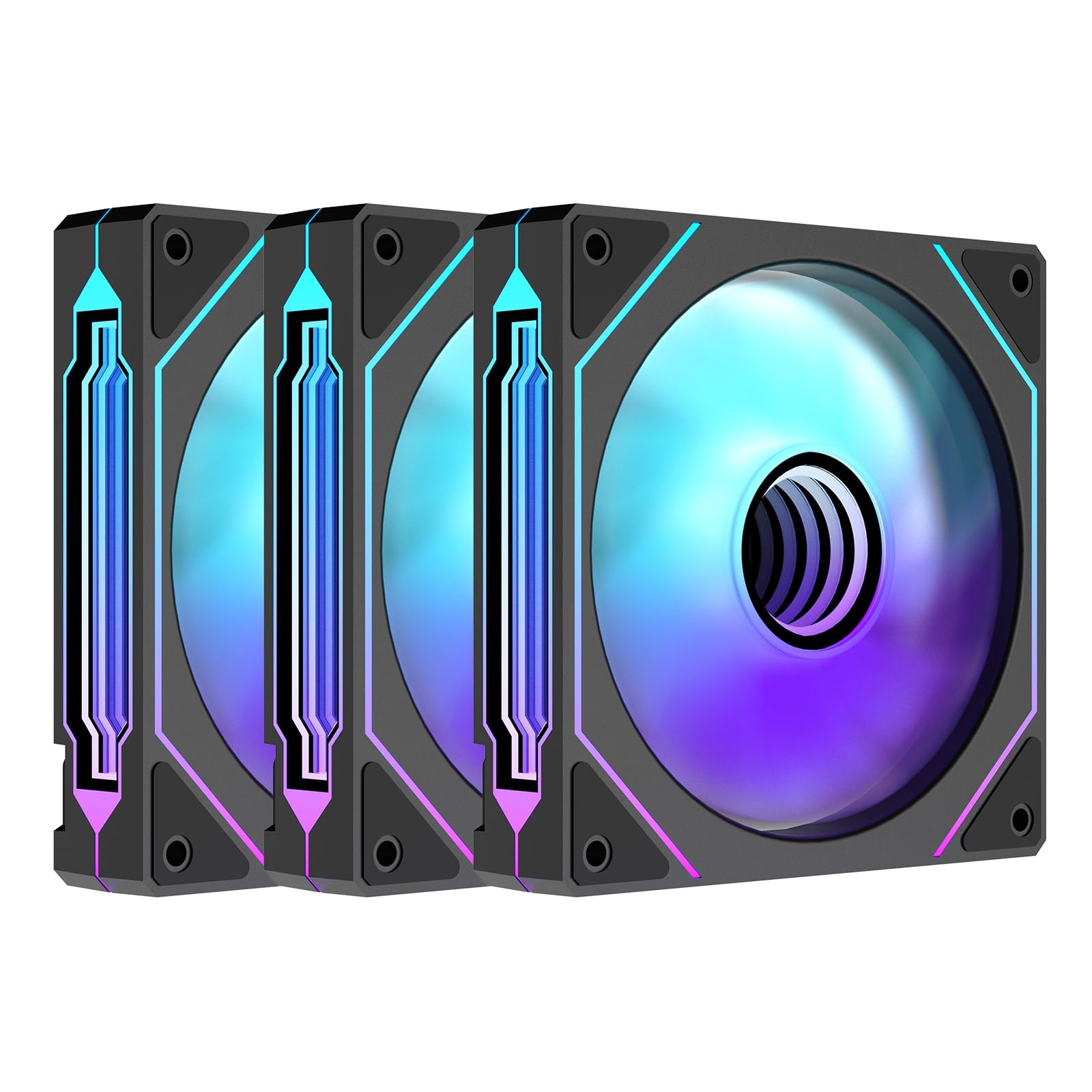 Prism4 Pro X3 120mm ARGB Case Fans,Infinity Mirror RGB Light Effect 5V 3PIN M...