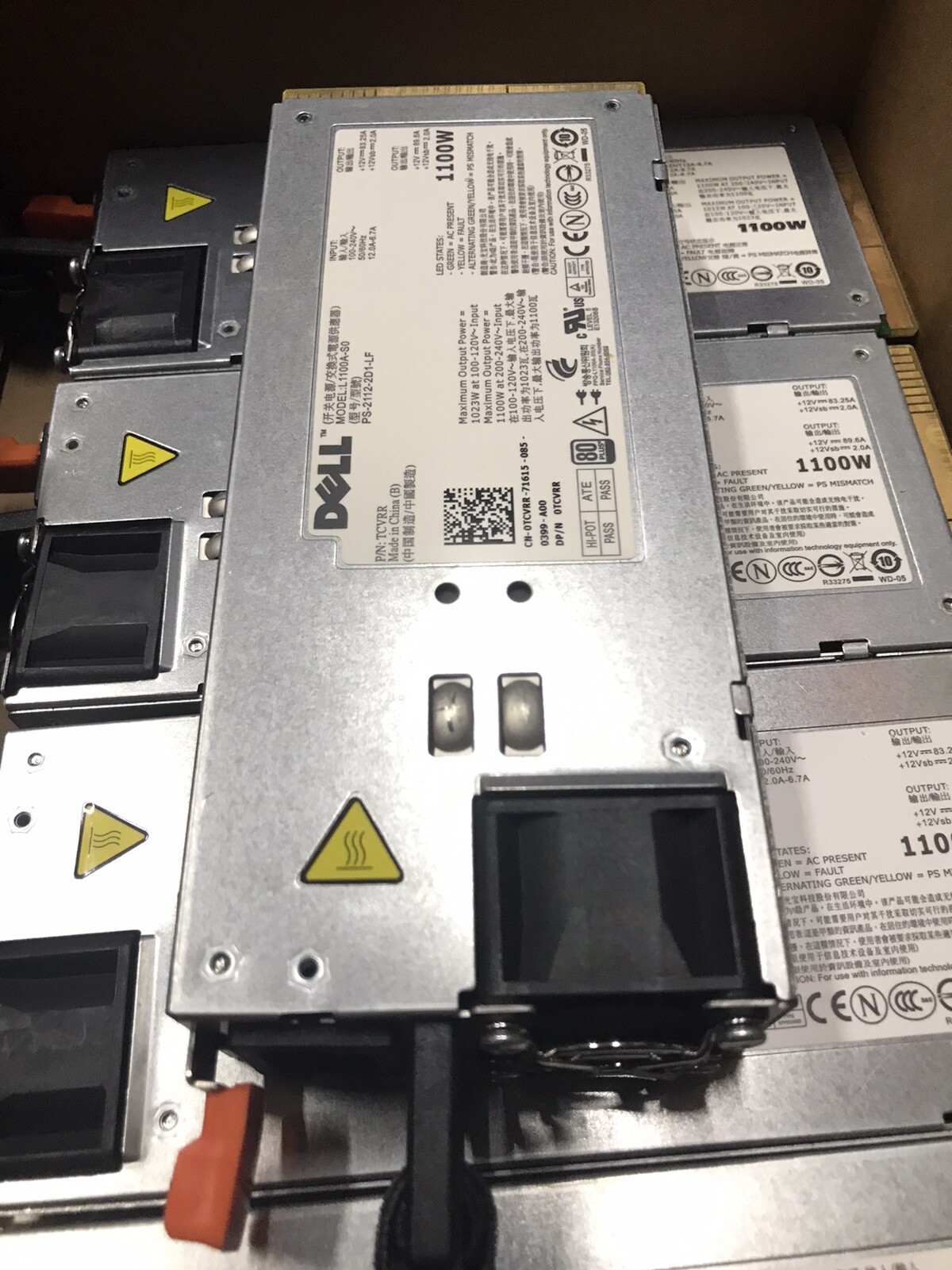 0TCVRR DELL POWER SUPPLY 1100W L1100A-SO  PS-2112-2D1-LF TCVRR Lot of 4 pcs
