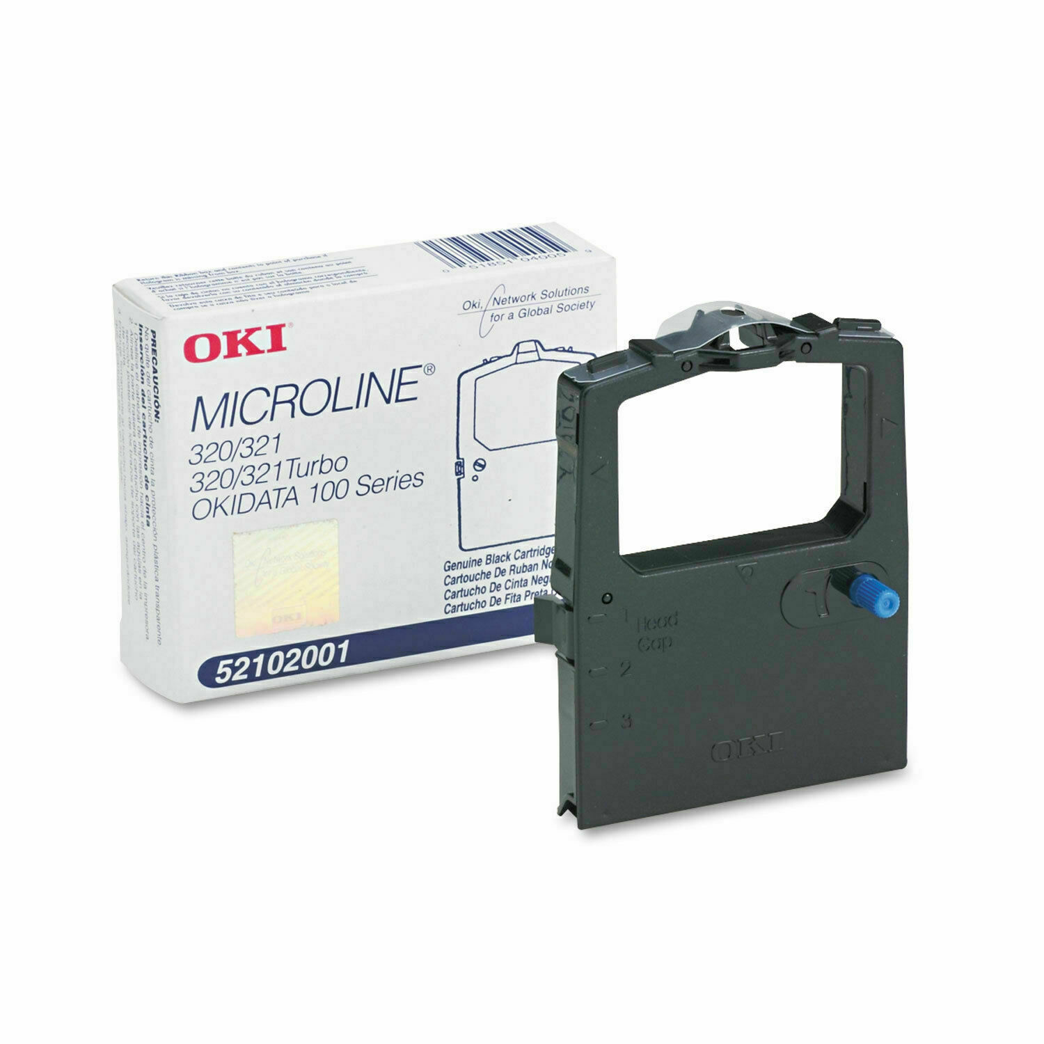 (1) Genuine Okidata Microline 182/184/186/320/321 Ribbon 52102001