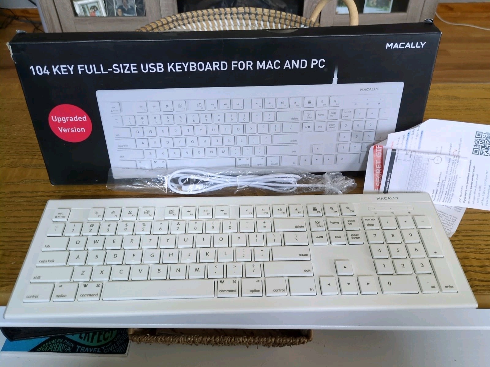 Macally (MKEYE) USB Wired KEYBOARD Full size 104 keys for Mac Apple Windows NOB