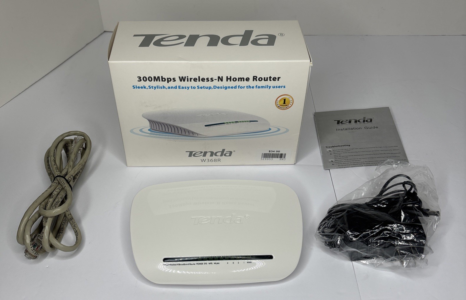 NEW Tenda W368R 300 Mbps 4-Port 10/100 Wireless-N Router