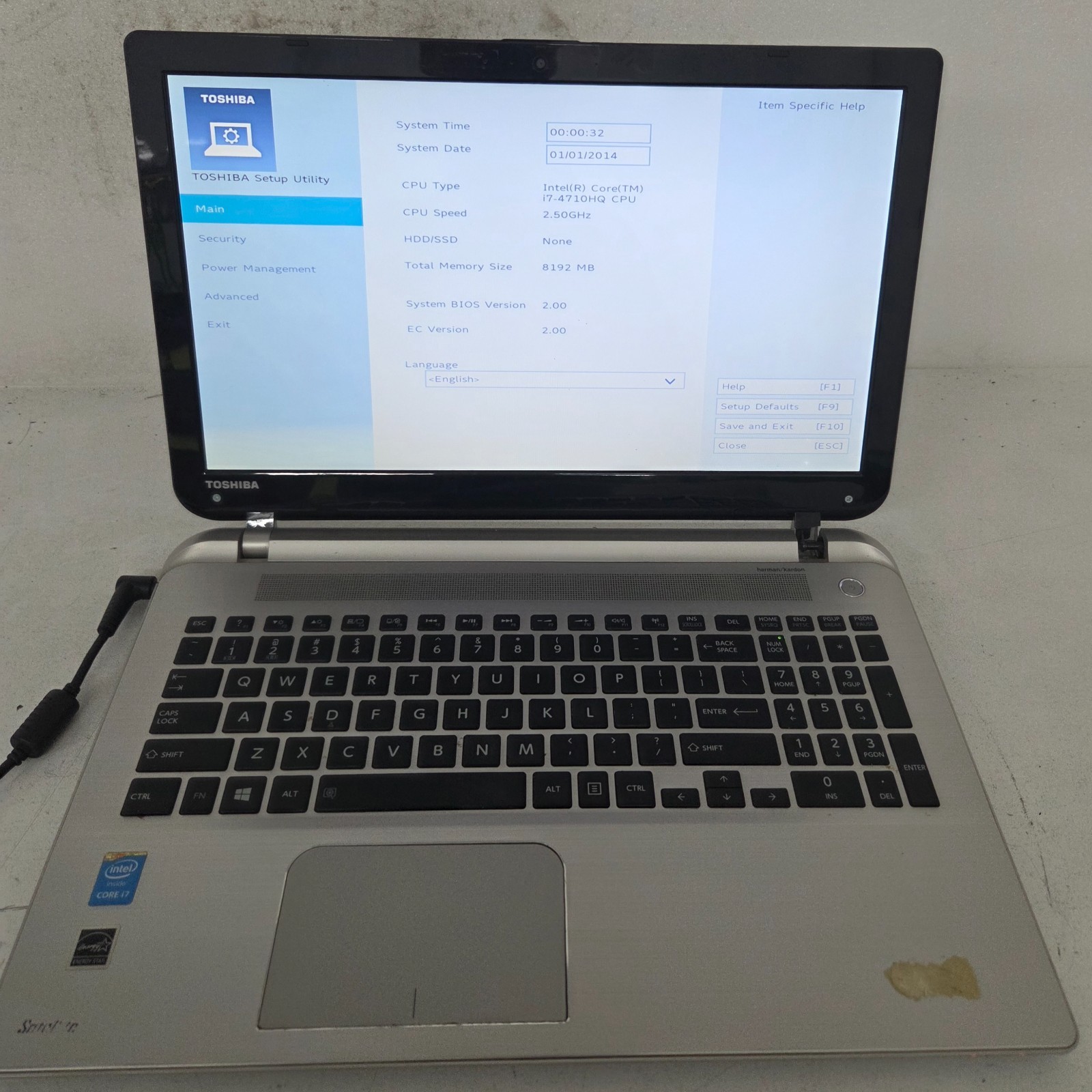 Toshiba Satellite S55-B5289 Laptop Intel i7-4710HQ 8GB Ram NO HD/OS (FL)