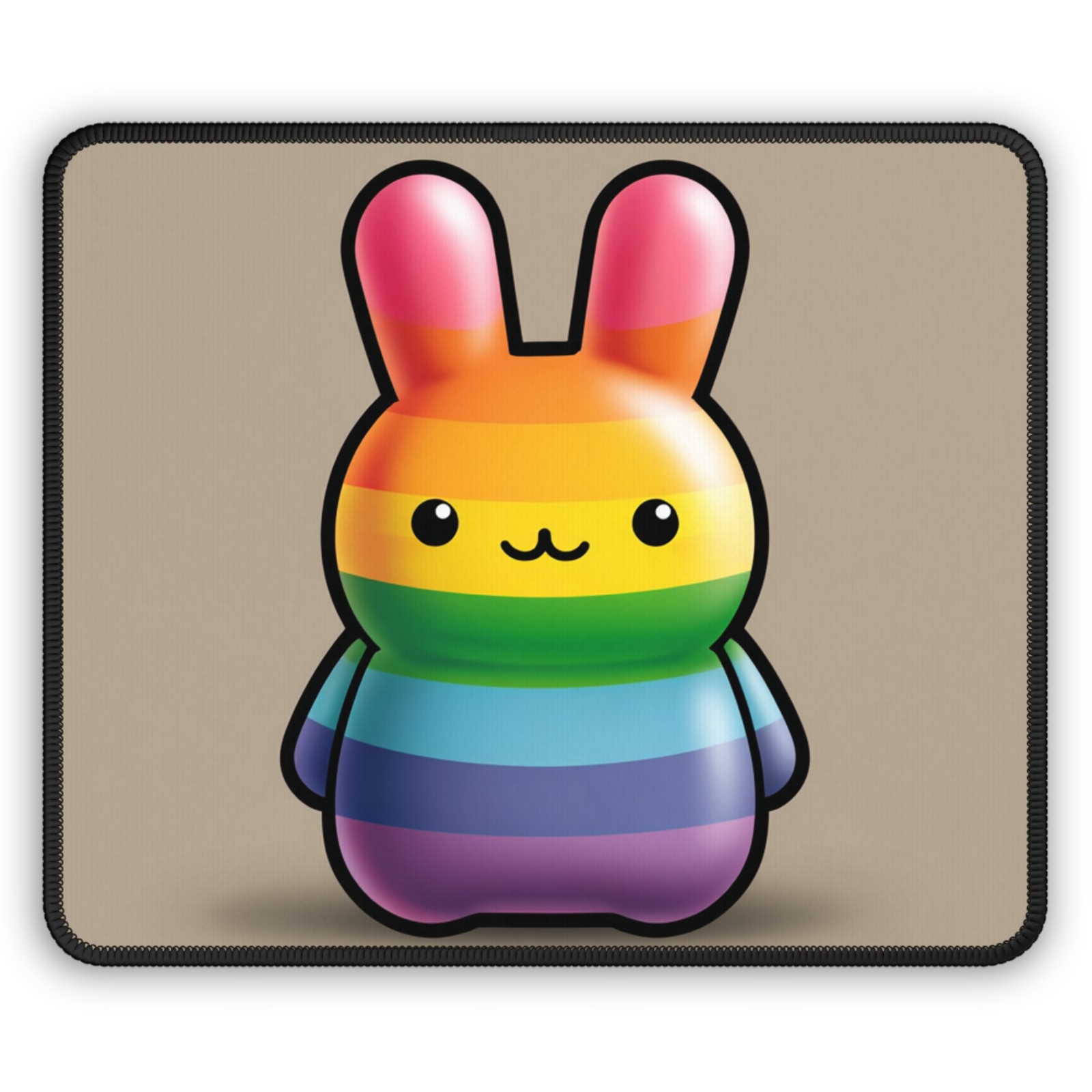 Rainbow Bunny Plush Art Gaming Mouse Pad | Cute Kawaii Desk Mat