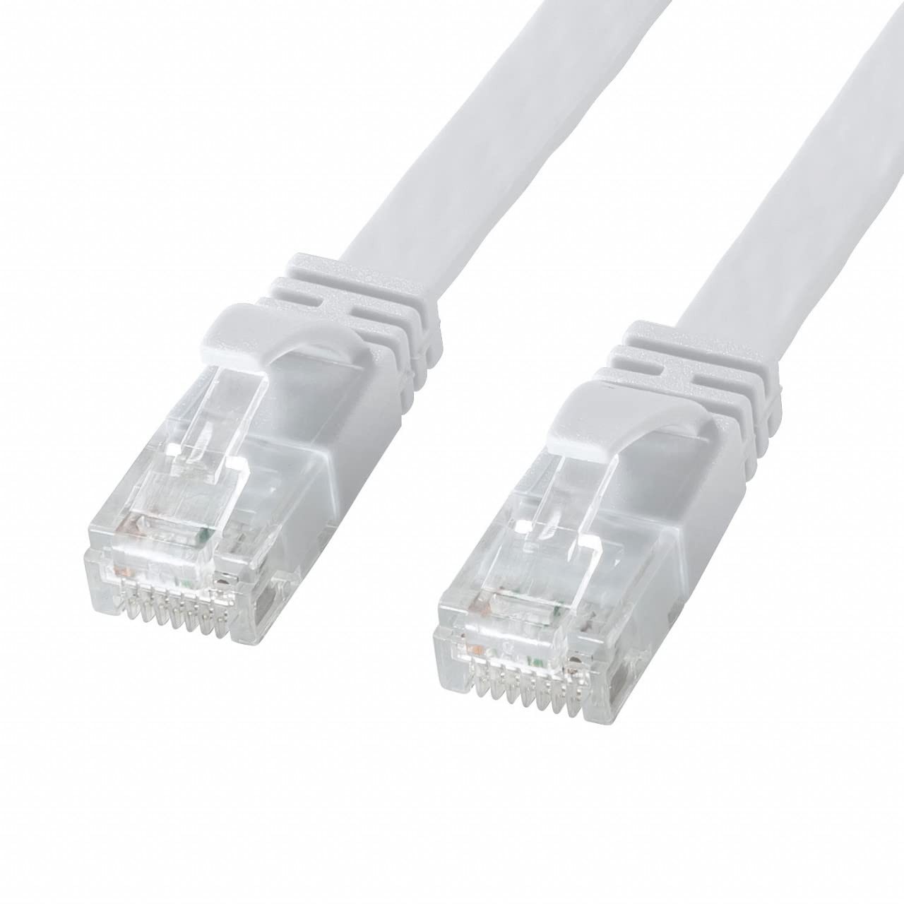 Sanwa Supply Category 6A Flat LAN Cable, White, 15m, KB-FL6AL-15W